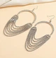 Женские длинные сережки с многослойными подвесками стразами jewelry Серебристый - изображение 5