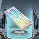 Мультимедійна міні-клавіатура Aula F3061 біла з RGB підсвічуванням та підставкою для телефона мембранна дротова - зображення 3