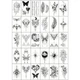 Набор временных тату «Черные мини» Fresh Tattoo black-tattoo-mini-set-30 из 30 черных по 9,5 х 5,5 см - изображение 2