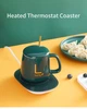 Підставка для чашки з підігрівом термостатична 10W, USB 2+A, 16x12cm, HZ-NBD03 GREEN - зображення 3