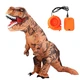 Надувний костюм динозавра T-Rex 150-195cm. Коричневий динозавр надувний костюм - зображення 1