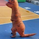 Надувний костюм динозавра T-Rex 150-195cm. Коричневий динозавр надувний костюм - зображення 4