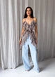 Блузка з воланами довга ART KNIT кавова, M 040745 - зображення 5
