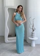 Пляжный костюм топ с юбкой ART KNIT Хлоя тиффани, M 040546 - изображение 1