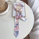 Хустинка-стрічка твіллі для волосся на шию на руку на сумку Honey Fashion Accessories рожево-блакитний (12-336) - зображення 1