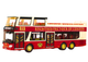 Autobus piętrowy Lean Toys wycieczkowy metalowy ze światłami 1:42 Czerwony (20340) (5905991026297) - obraz 2
