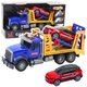 Zestaw zabawek Lean Toys Ciężarówka laweta transporter ze światłami i dźwiękami + Samochód (21441) (5905991038375) - obraz 2