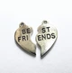 Парна підвіска Finding Кулони другу подрузі половинки серця Best friends Античне срібло 23мм x 13мм Ціна за пару - зображення 1