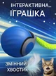 Інтерактивний розумний м'ячик іграшка для тварин котів та маленьких собак Teasing Ball 4016 з USB-зарядкою, підсвічуванням та хвостиком - зображення 1
