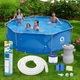 Круглый каркасный бассейн для взрослых и детей Avenli 305 x 76 см для дома и сада с фильтром объемом 4383 литра Синий - изображение 1
