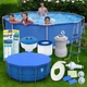 Круглый каркасный бассейн Avenli 450x90 см для взрослых и детей с лестницей и фильтром для дома и сада Синий - изображение 1