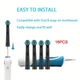 Сменные насадки для электрической зубной щетки Oral-B 4 шт., подходят для Precision Clean и др. Чёрные - изображение 3