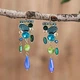 Сережки Кольорові камінці Fashion Earrings різнобарвні - зображення 1