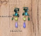 Сережки Кольорові камінці Fashion Earrings різнобарвні - зображення 7