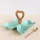 Минажница Stenson YG01106 20x20x15 см с ручкой "Butterfly" Mint - изображение 2