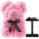 Букет-Медведик из 3D роз Teddy Bear 25см в подарочной коробке розовый - изображение 1