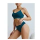 Комплект женского белья Lesko 6608# Изумрудный M в текстуре косичка трусы и топ - изображение 2