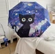 Автоматический зонтик с принтом котенком в стиле Звездной Ночи Ван Гога Black Kitty складной зонт полный автомат от дождя и солнца, 8 спиц, синий (109720361) - изображение 3