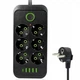 Электрический удлиннитель (8×220В+4×USB+1×Type-C), Self QL-1075U, универсальный удлинитель с юсб 3 м Черный (013s) - изображение 1