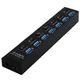 USB 3.0 хаб на 7 портов BauTech с блоком питания и кнопками отключения Чёрный (1015-815-00) - изображение 3