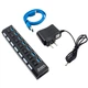USB 3.0 хаб на 7 портов BauTech с блоком питания и кнопками отключения Чёрный (1015-815-00) - изображение 7