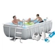 Прямокутний каркасний басейн Intex 26792-6 з чашою із ПВХ насосом 7900 л/год драбиною тентом та підстилкою 488х244х107 см Сірий (127-9-26792-6 - зображення 1