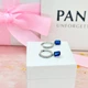 Срібні сережки з синім кристалом та прозорими камінцями Пандора Pandora 292381C01 - изображение 2