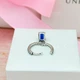 Срібні сережки з синім кристалом та прозорими камінцями Пандора Pandora 292381C01 - изображение 3
