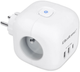 Rozgałęźnik sieciowy Qoltec Power Cube 3x AC + 2x USB + 1x USB-C PD 20W White (5901878525488) - obraz 1