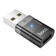 Адаптер Hoco UA36C USB male to Type-C female USB2.0 transparent adapter Black - изображение 1