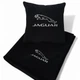 Плед и подушка в авто с вышитым логотипом JAGUAR черный флис 260г/м2 размер S - изображение 1