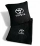 Плед та подушка в авто з вишитим логотипом TOYOTA чорний фліс 260г/м2 розмір M - зображення 1