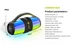 Портативная колонка HOPESTAR P54, LED, IPX6, BT5.3, USB, TF, FM, AUX, TWS, 40W, 5200mAh, 4-6h, Black - изображение 2