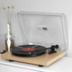 Виниловый проигрыватель Crosley C10 Natural Wood Hi-Fi, ручной проигрыватель для виниловых пластинок 33/45 об/мин, картридж Ortofon OM5e, антискейтинг, противовес тонарма, тяжелый диск, ременной привод + ПОДАРОК фонокорректор Pyle PP444 - изображение 3
