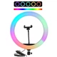 Кільцева LED лампа RGB MJ-36 92 диодов, 39 RGB, 3 крепления 36 см 14" (Чорний) Epik (183757) - зображення 1
