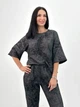 Спортивный костюм из турецкой двунитки петля с эффектом тай дай 42-44. Черный - изображение 3