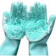 Силіконові рукавички зі щіткою для прибирання та миття посуду Kitchen Gloves бірюзовий (4775) - зображення 5