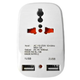 Мережевий розгалужувач Travel Adaptor 823 трійник з 2 usb виходами в розетку (5520) - зображення 1