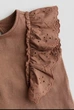 Футболка из хлопка с оборками коричневая H&M 92см (400011443) - изображение 2