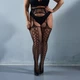Колготки з отворами чорні капронки з інтим доступом 18+ панчохи на поясі сітка 875460 S-XXXXL - зображення 1