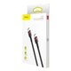 USB кабель Type-C на Type-C BASEUS Flash charge cafule (PD2.0, 60W, 3A, 1m). Black-Red - зображення 15
