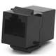 Модуль Keystone проходной в рамку 1+1 RJ45 кат.5E UTP, Black Voltronic (30343) - изображение 1
