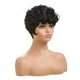 Парик короткий черный волнистый, термоволокно VC curly black - изображение 4