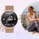 Женские Смарт Часы X2 H06 AMOLED дисплей 1.32" Bluetooth Уведомления из мессенджеров Стальной браслет 4-5 дней без подзарядки Gold - изображение 5