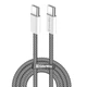 Дата кабель USB-C to USB-C 2.0m (braided cotton) (PD Fast Charging 60W) 3.0А black ColorWay (CW-CBPDCC068-BK) - зображення 1