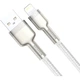 Дата кабель USB 2.0 AM to Lightning 2.0m Cafule Series Metal 2.4A White Baseus (CALJK-B02) - изображение 9