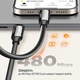 Дата кабель USB-C to USB-C 2.0m (PVC+Aluminum Alloy) (PD Fast Charging 240W) 5А black ColorWay (CW-CBPDCC070-BK) - изображение 3
