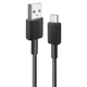 Дата кабель USB 2.0 AM to USB-C 1.8m nylon 322 black Anker (A81H6G11) - изображение 1