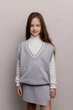 Дитяча жилетка ART KNIT сіра з білою смужкою, 140-146см 039769 - зображення 9