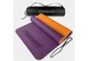 Килимок для йоги та фітнесу EasyFit TPE+TC 6 мм двошаровий фіолетовий з помаранчевим + Чохол - зображення 1